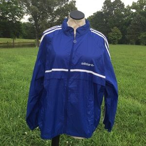 Vintage Adidas Mens Full Zip Vented Windbreaker